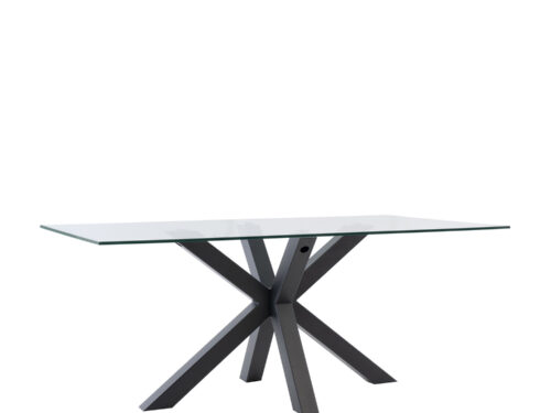 MESA DEMI 140 CRISTAL/PATAS NEGRO