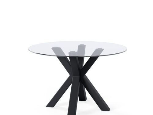 MESA JADE 120 RED.FIJA CRISTAL/NEGRO