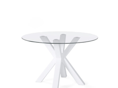 MESA JADE 120 RED.FIJA CRISTAL/BLANCO