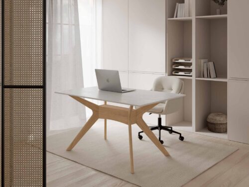 MESA ELOISE 140 FIJA CRETA/ROBLE