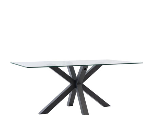 MESA DEMI 160 CRISTAL/PATAS NEGRO