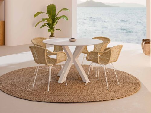 MESA FIORELLA RED.120 CRETA/BLANCO