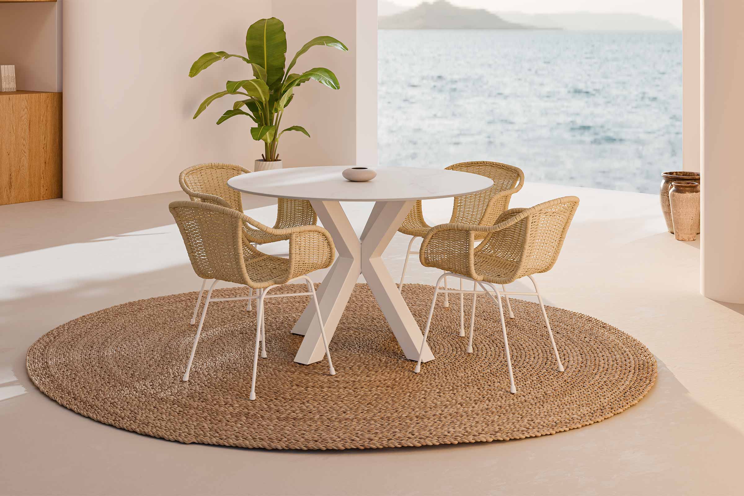 MESA FIORELLA RED.100 CRETA/BLANCO 1 MESA FIORELLA RED.100 CRETA/BLANCO