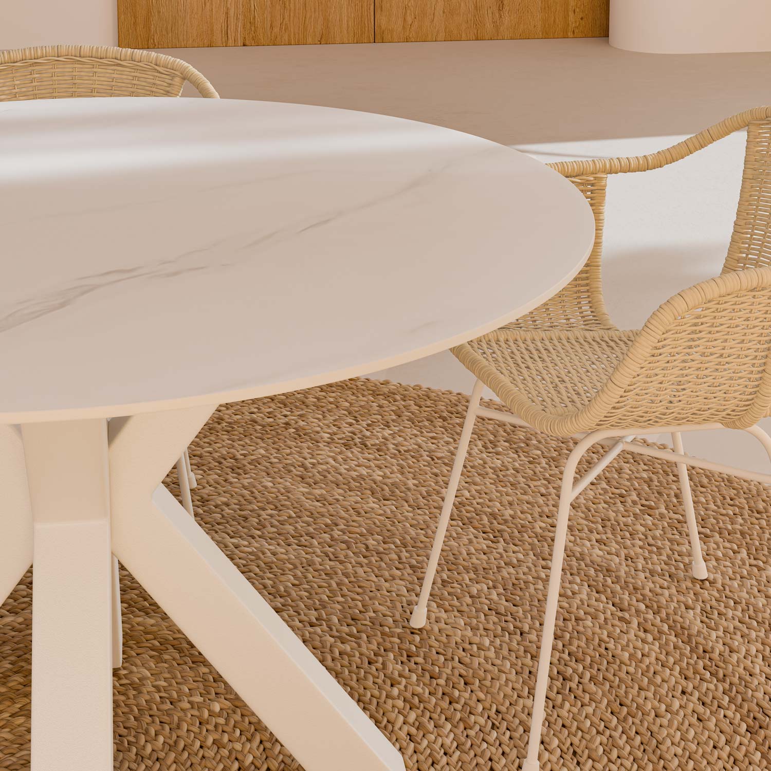 MESA FIORELLA RED.100 CRETA/BLANCO 5 MESA FIORELLA RED.100 CRETA/BLANCO - Imagen 5