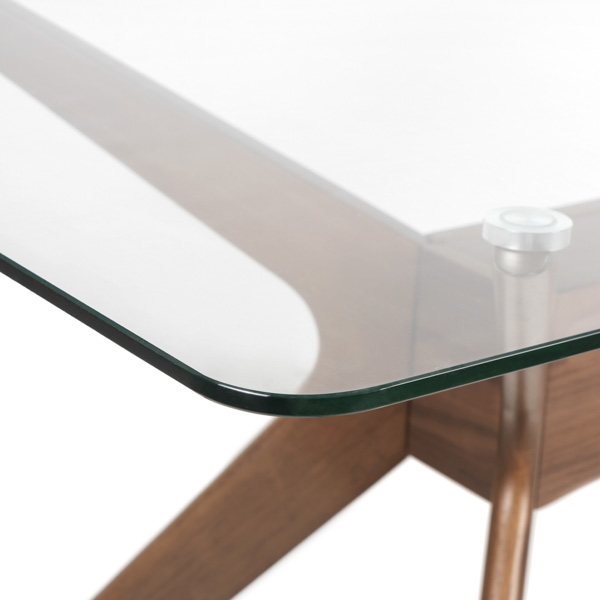 MESA DELLA 140 CRISTAL/NOGAL 3 MESA DELLA 140 CRISTAL/NOGAL - Imagen 3