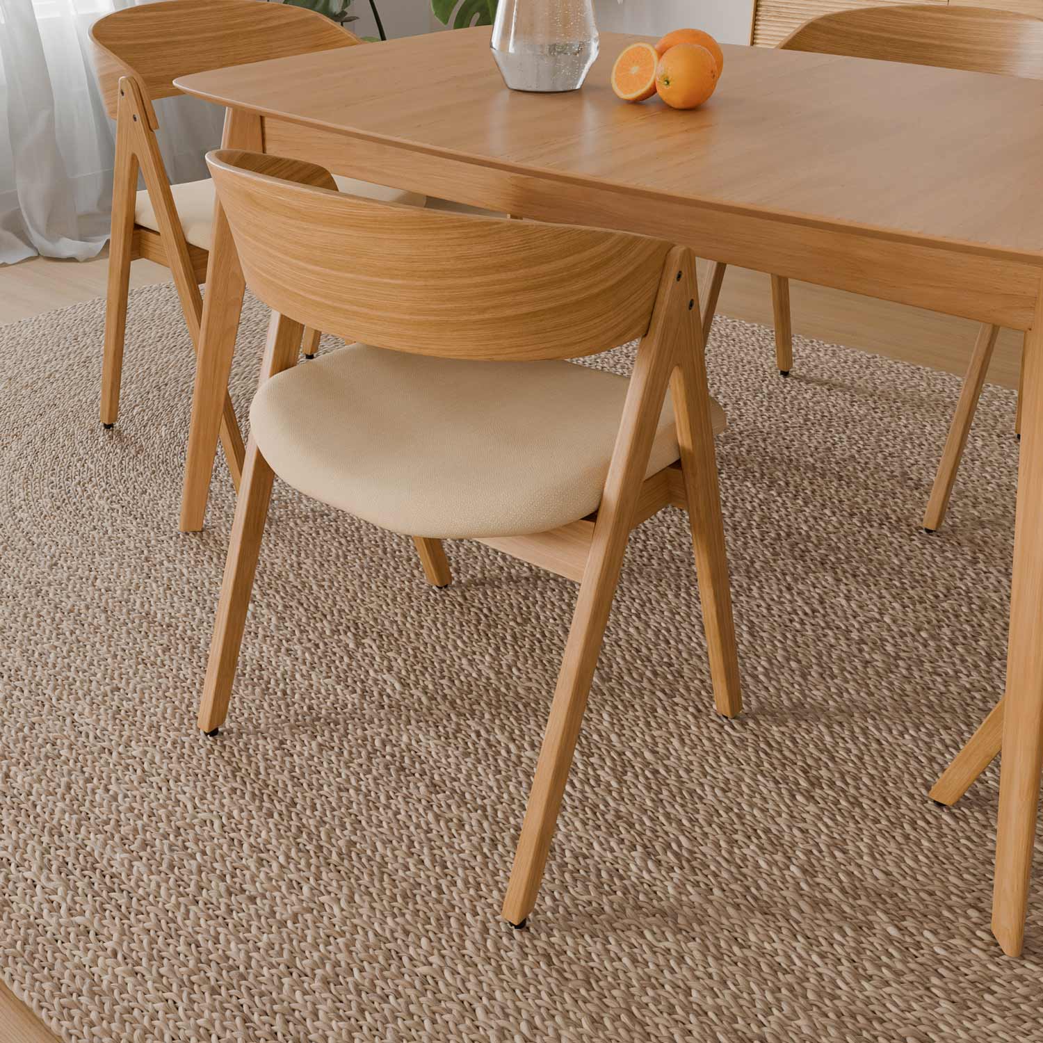 SILLA RINA ROBLE BEIGE 5 SILLA RINA ROBLE BEIGE - Imagen 5