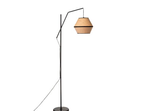 LAMPARA SUELO QUESA NATURAL/NEGRO