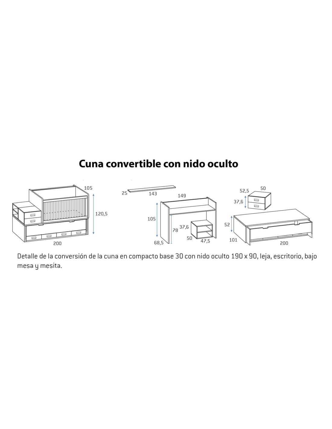 Cuna convertible Formas 13 3 Cuna convertible Formas 13 - Imagen 3